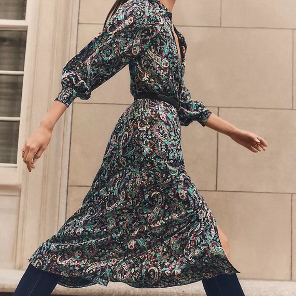 Ann Taylor Floral Belted Shirtdress